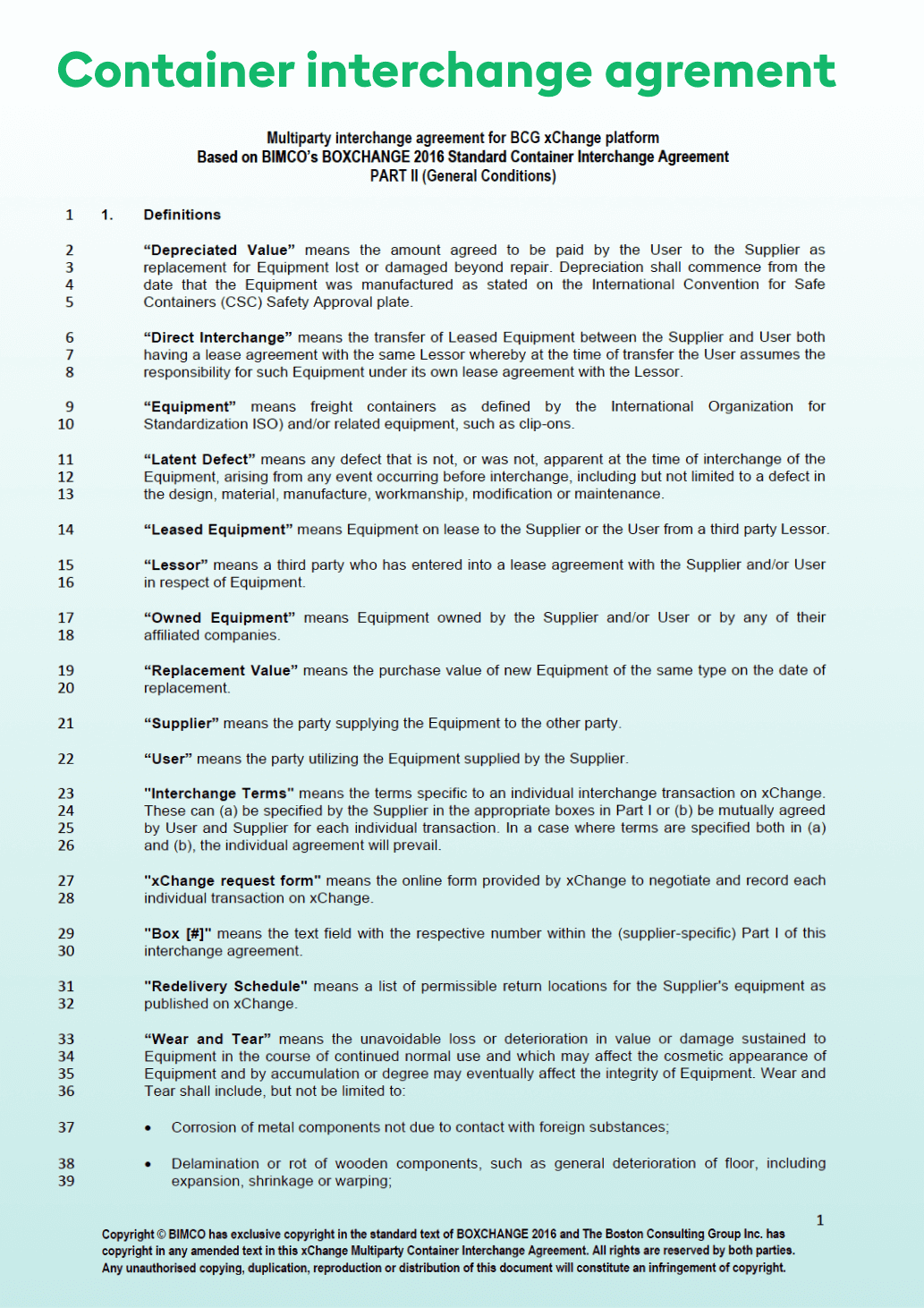 container interchange agreement 