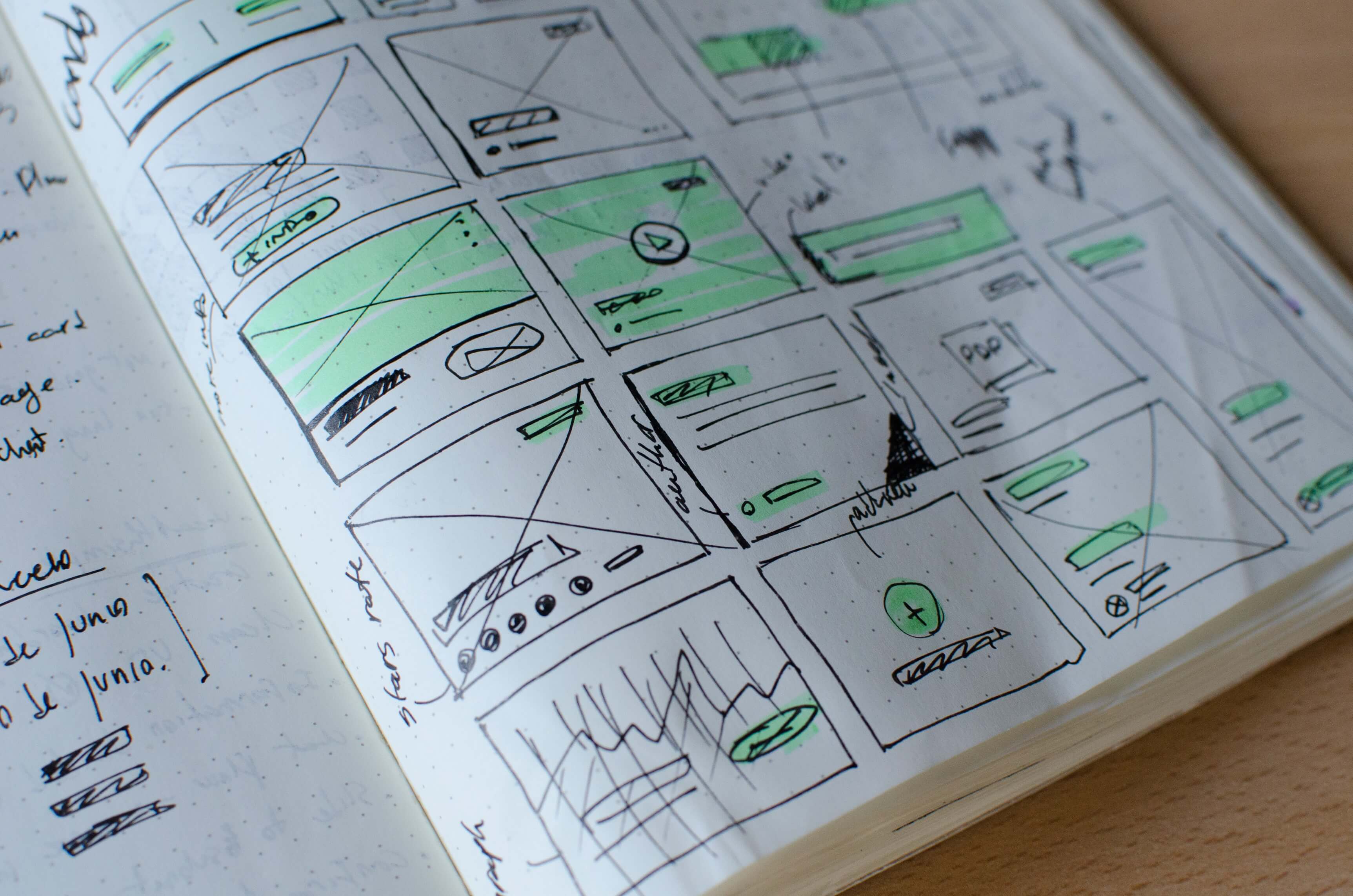 models drawn on paper