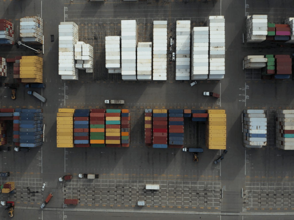 top view of container depot