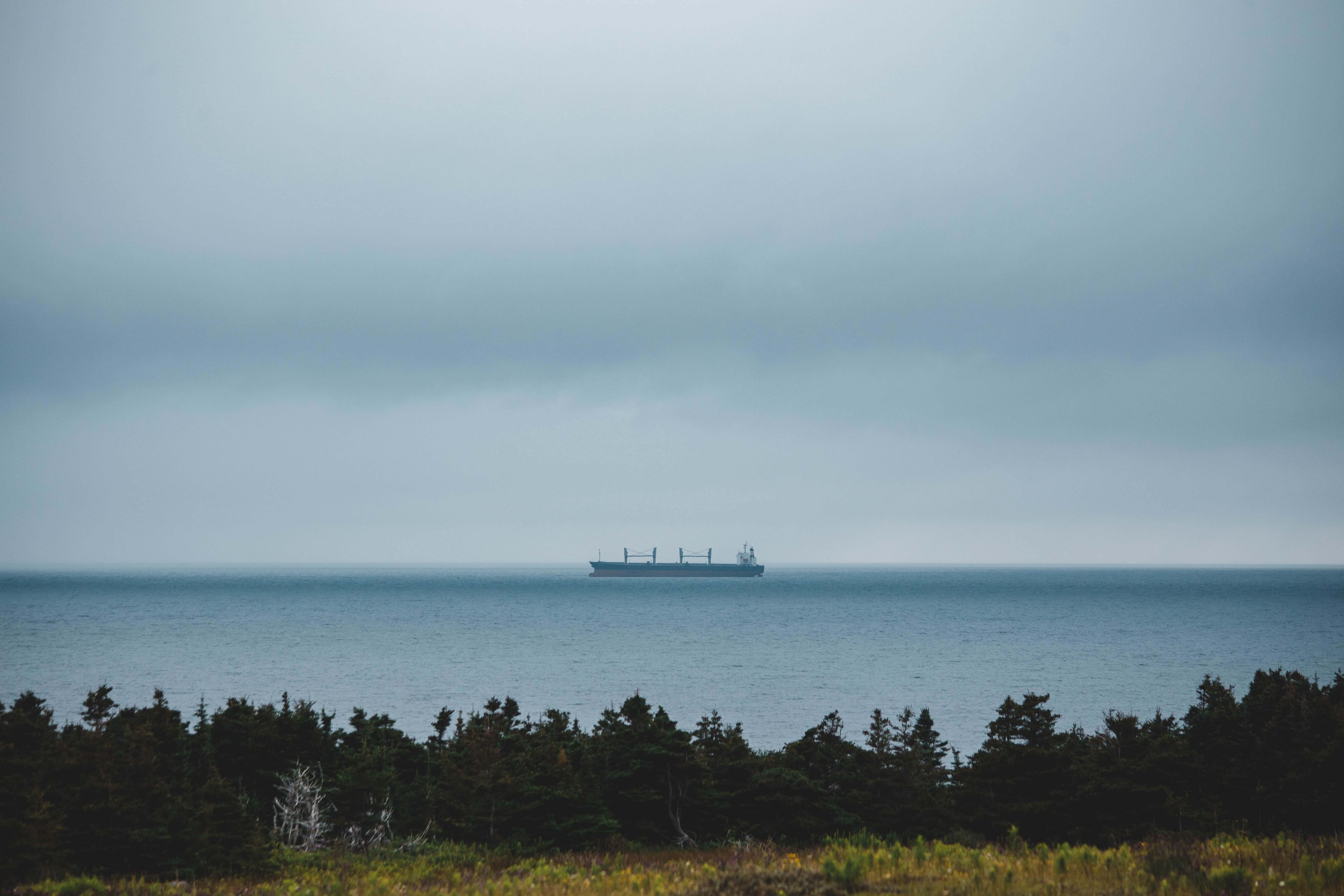 lonely ship at sea