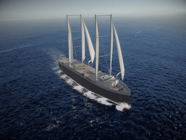 green shipping ship with sails