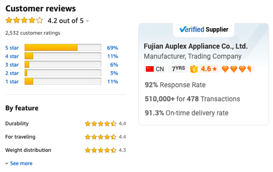 alibaba customer review screenshot