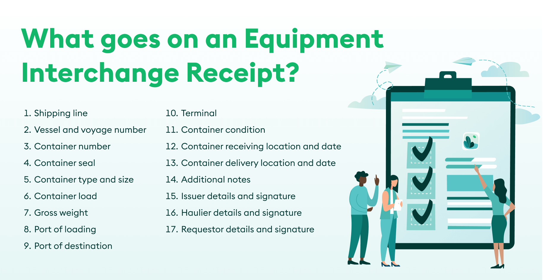 what goes on an Equipment interchange receipt?