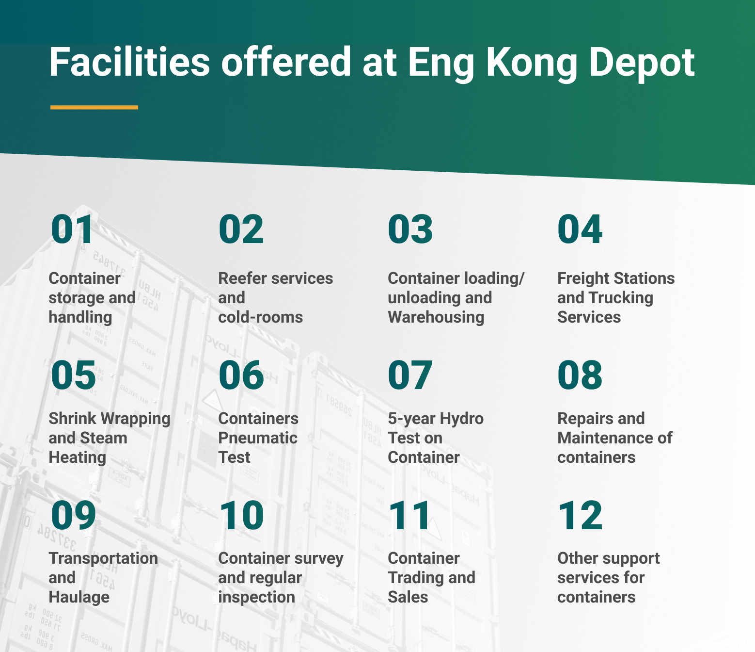 eng kong depot faciloties chart
