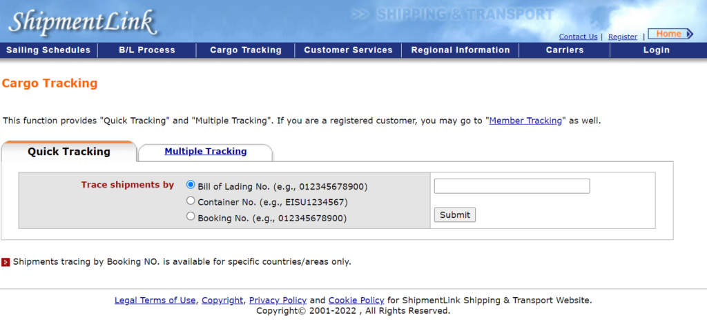 Shipment link tracking