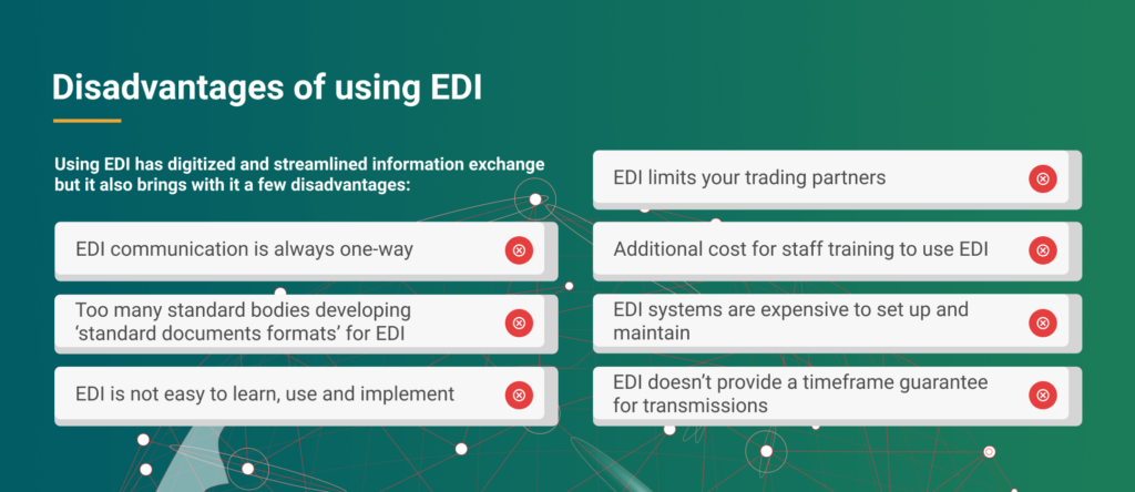 Disadvantages of EDI shipping 