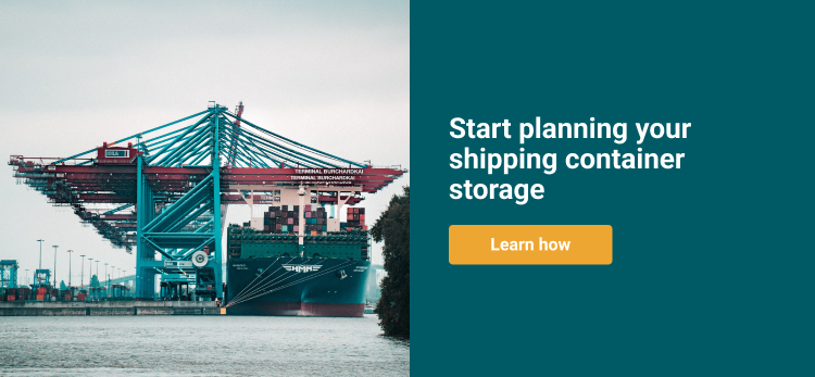 Big banner on shipping container storage