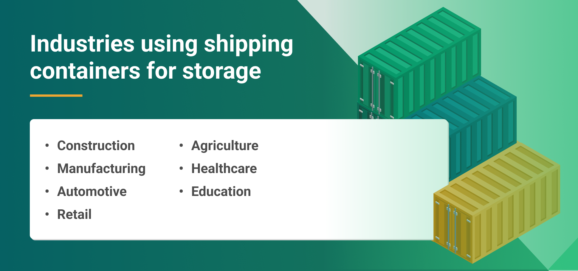 Industries using shipping containers for storage