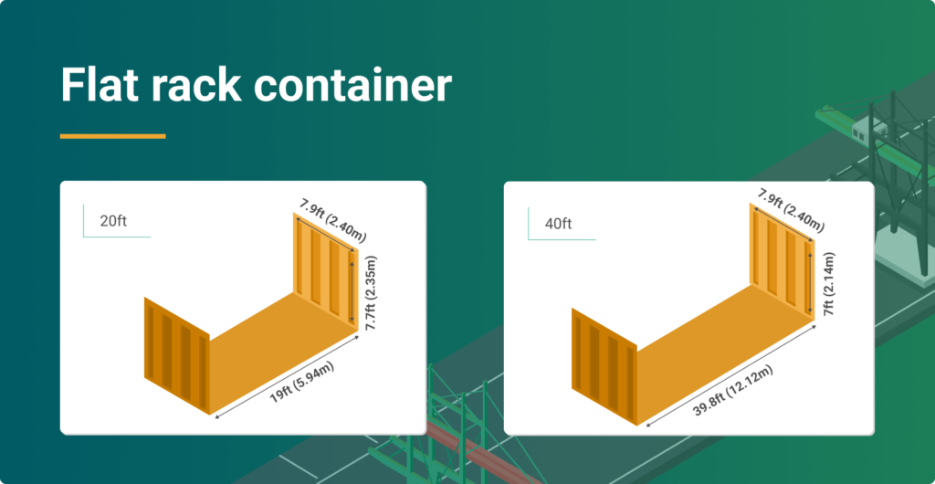 Flat rack container measurements