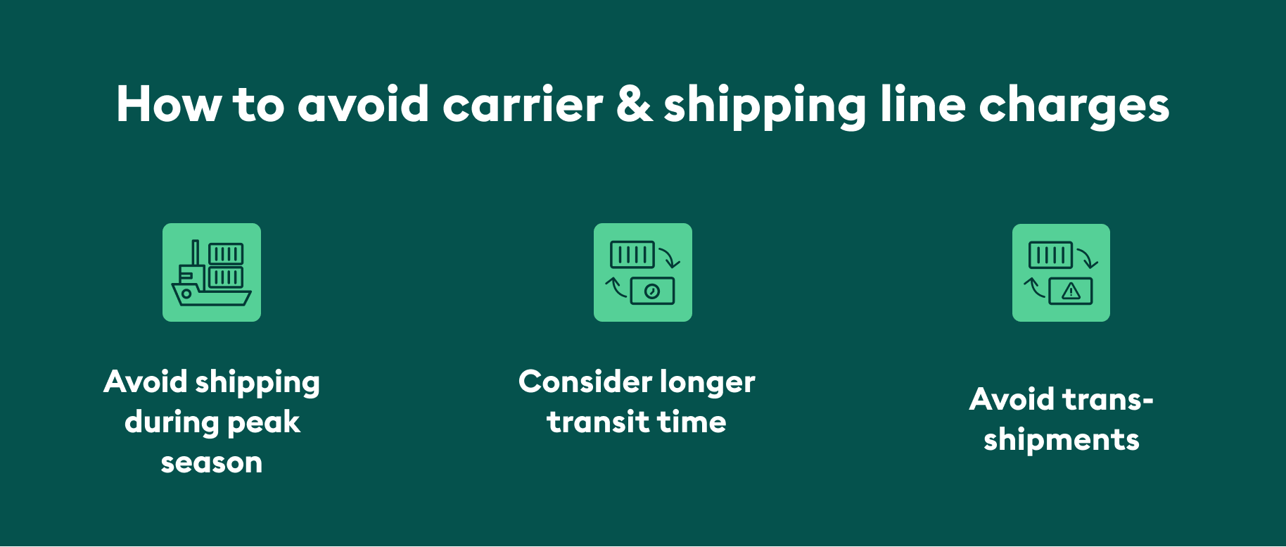 How to avoid carrier and liner charges
