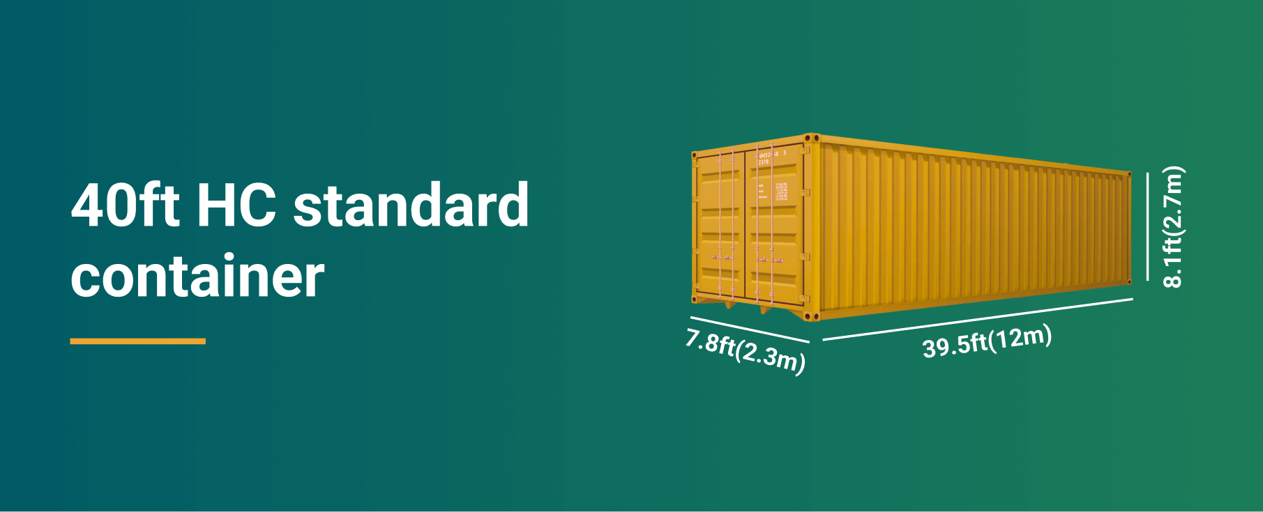 40ft hc standard container dimensions