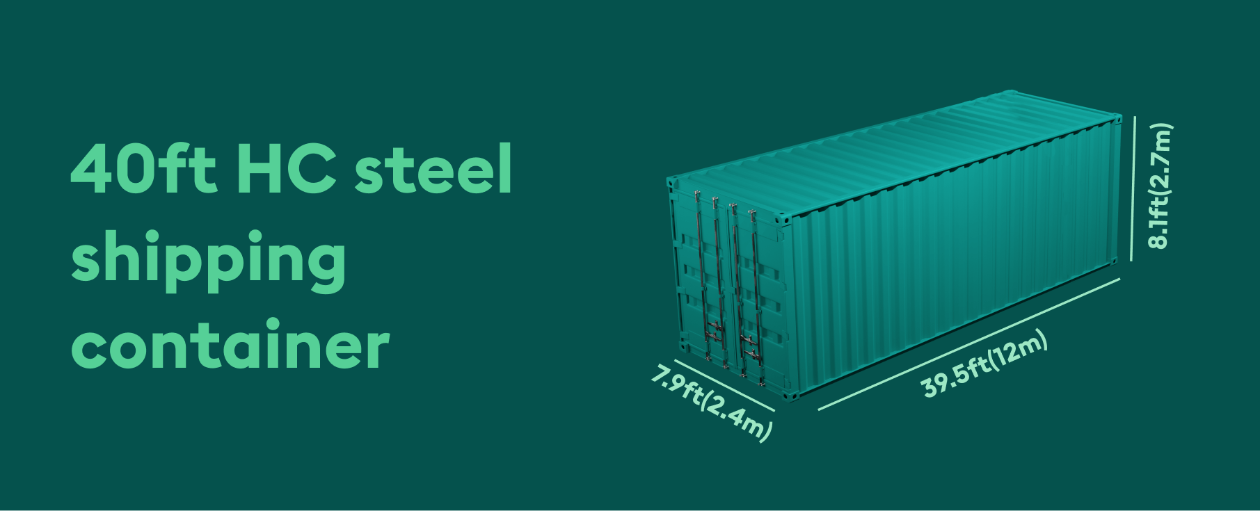 40ft HC steel shipping container