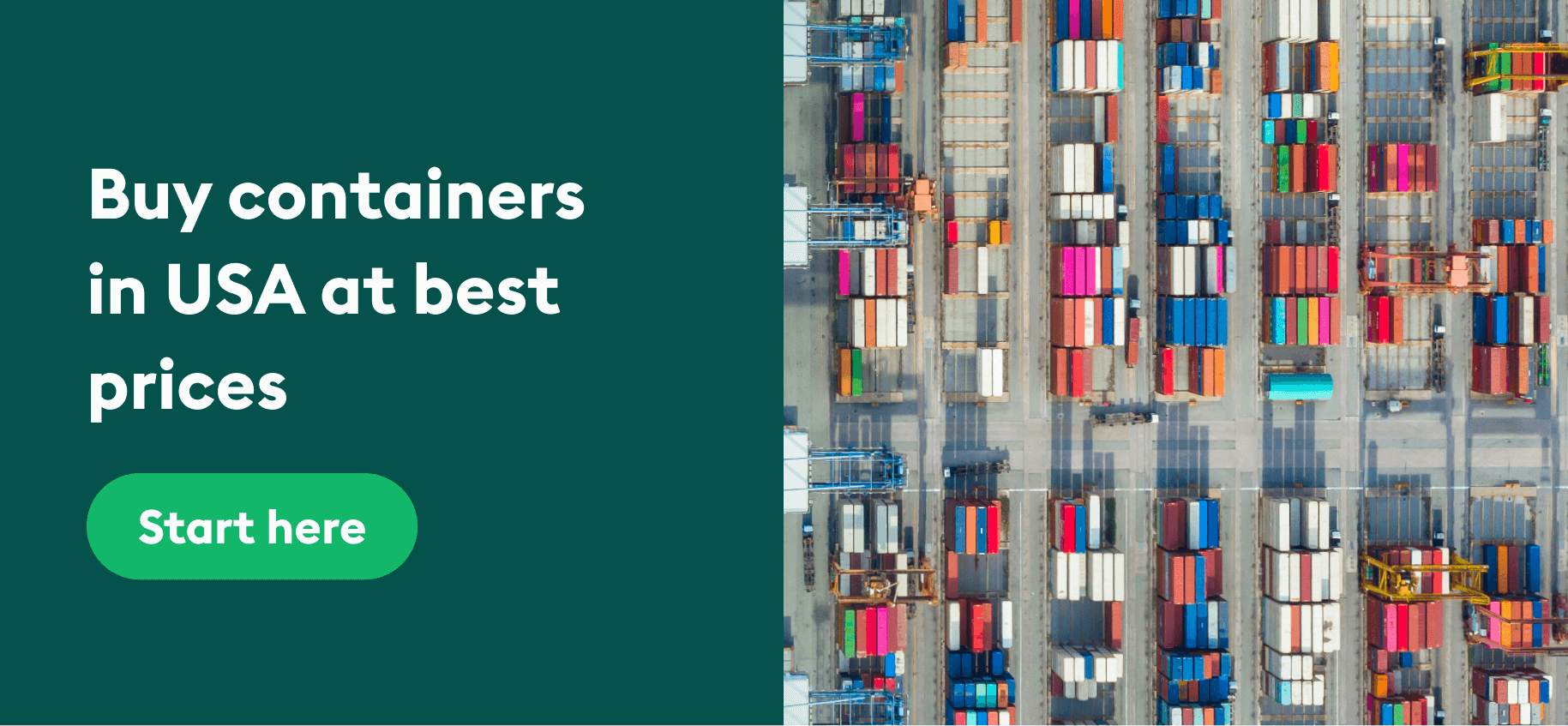 Banner to buy containers in USA