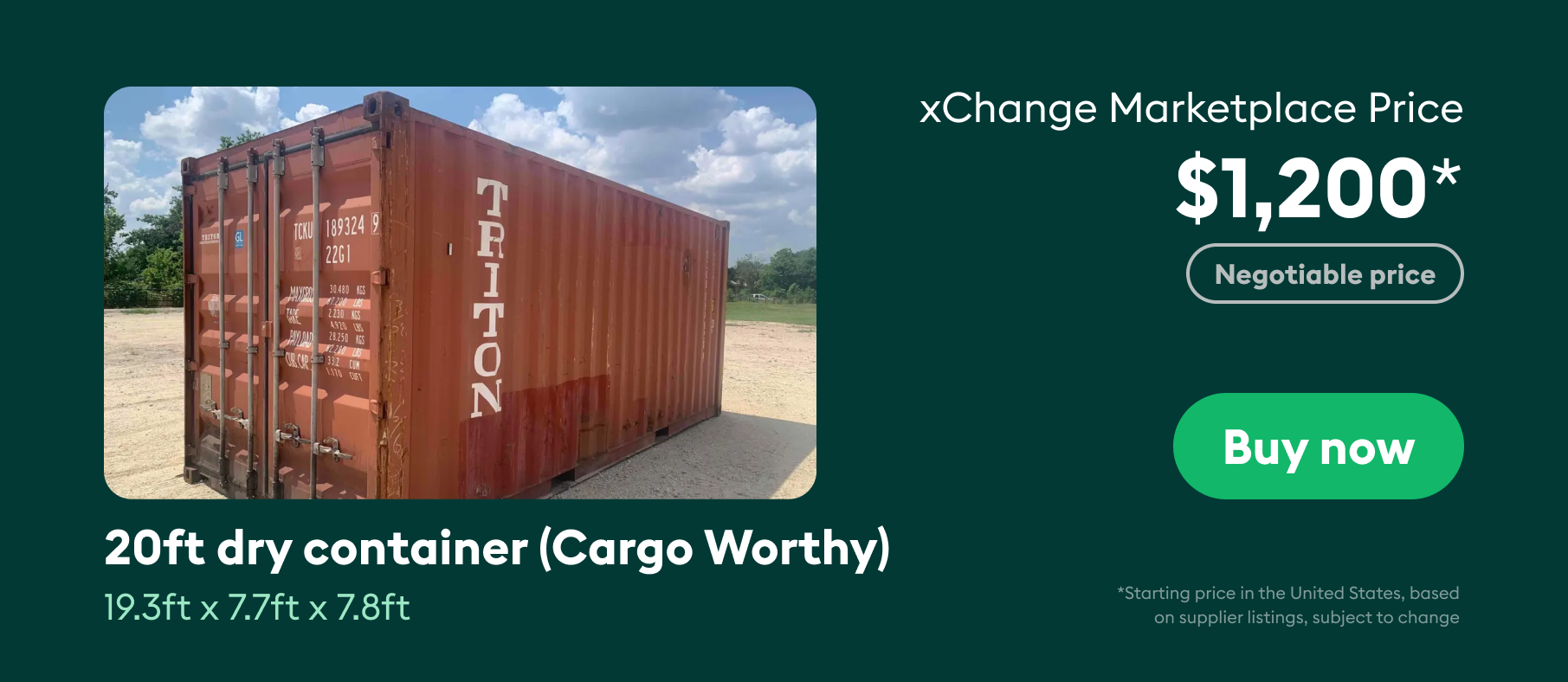 Used 20ft containers for sale