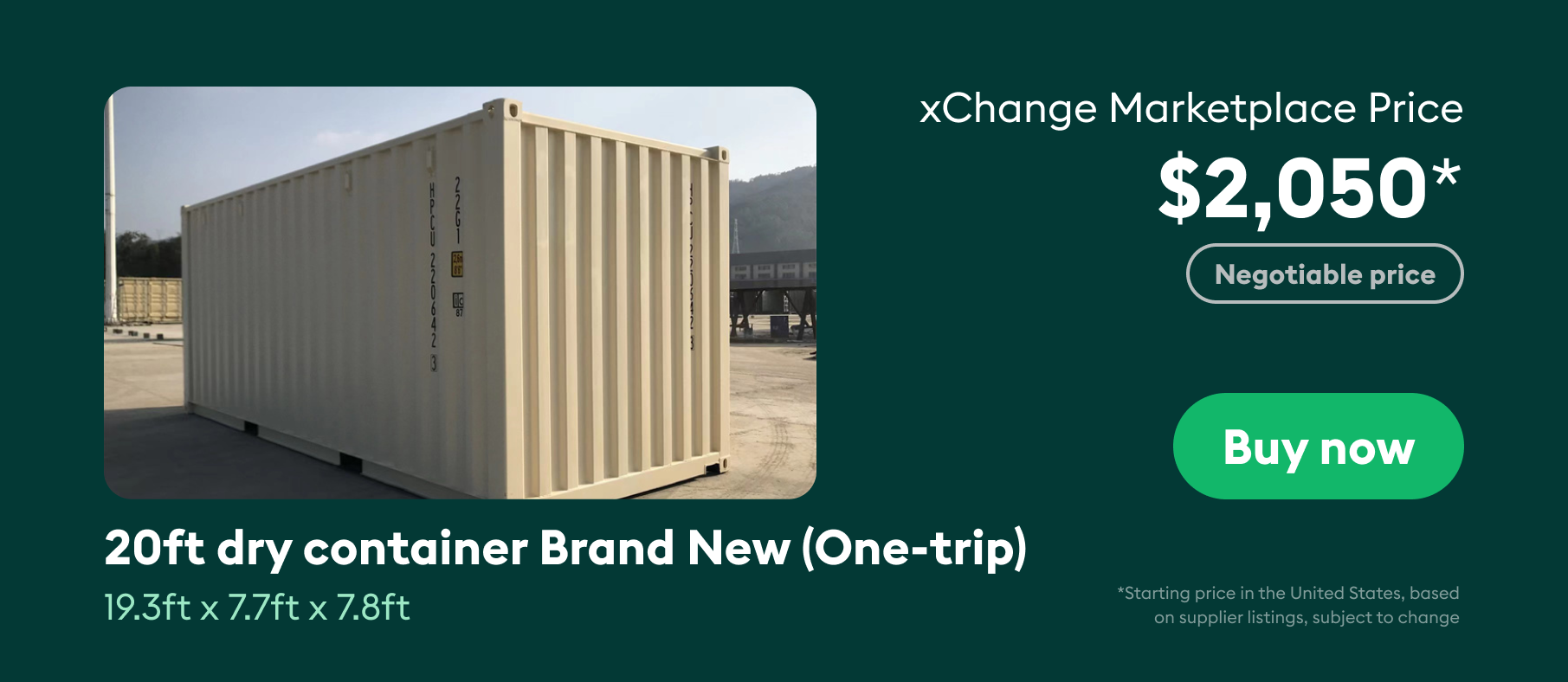 Buy new 20ft containers