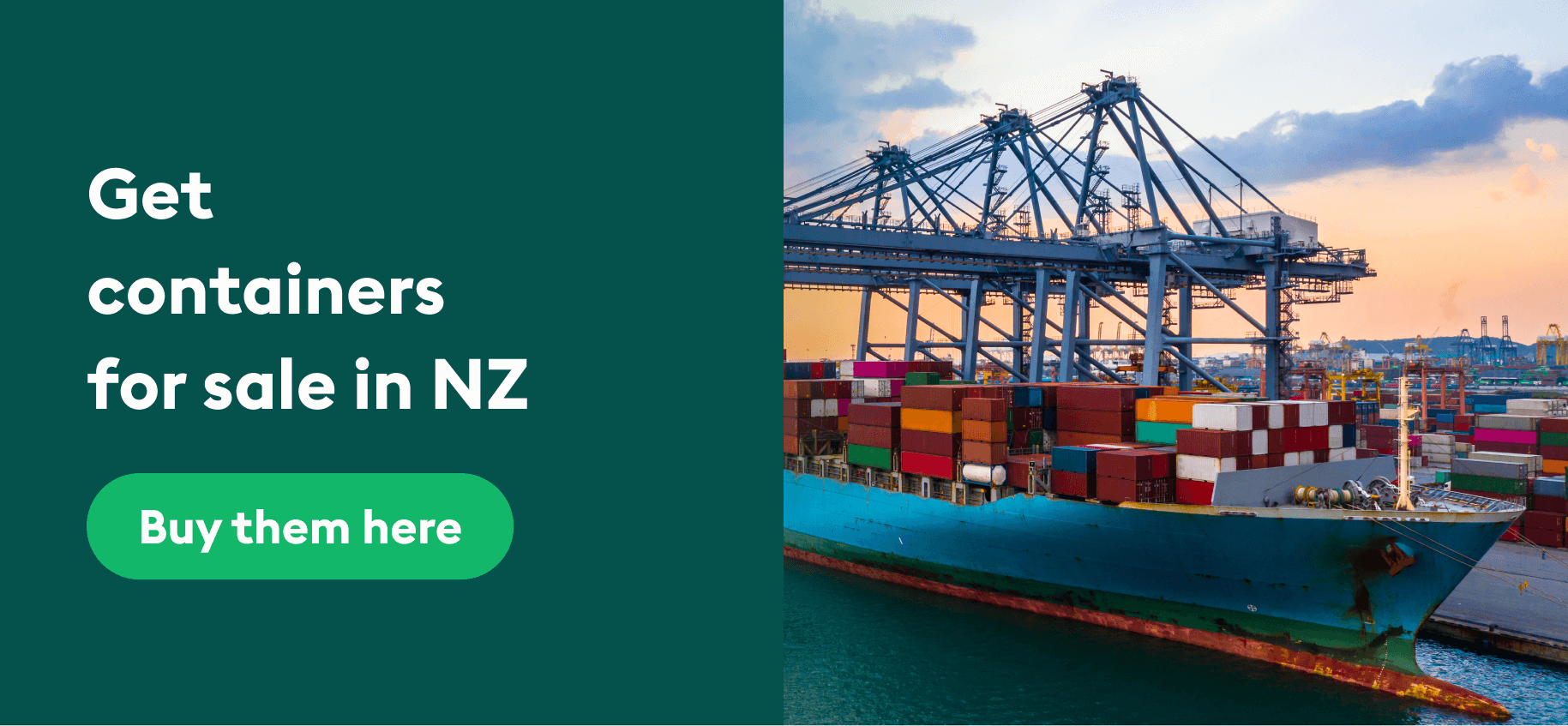 Containers for sale NZ big banner