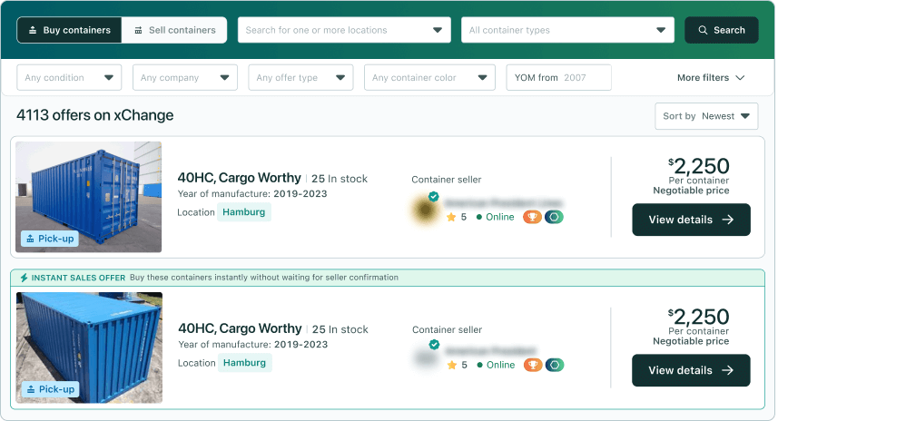 Trading platform - Container xChange