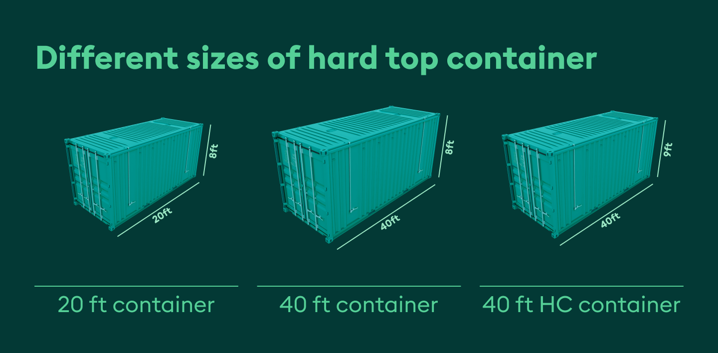 Hard top container sizes