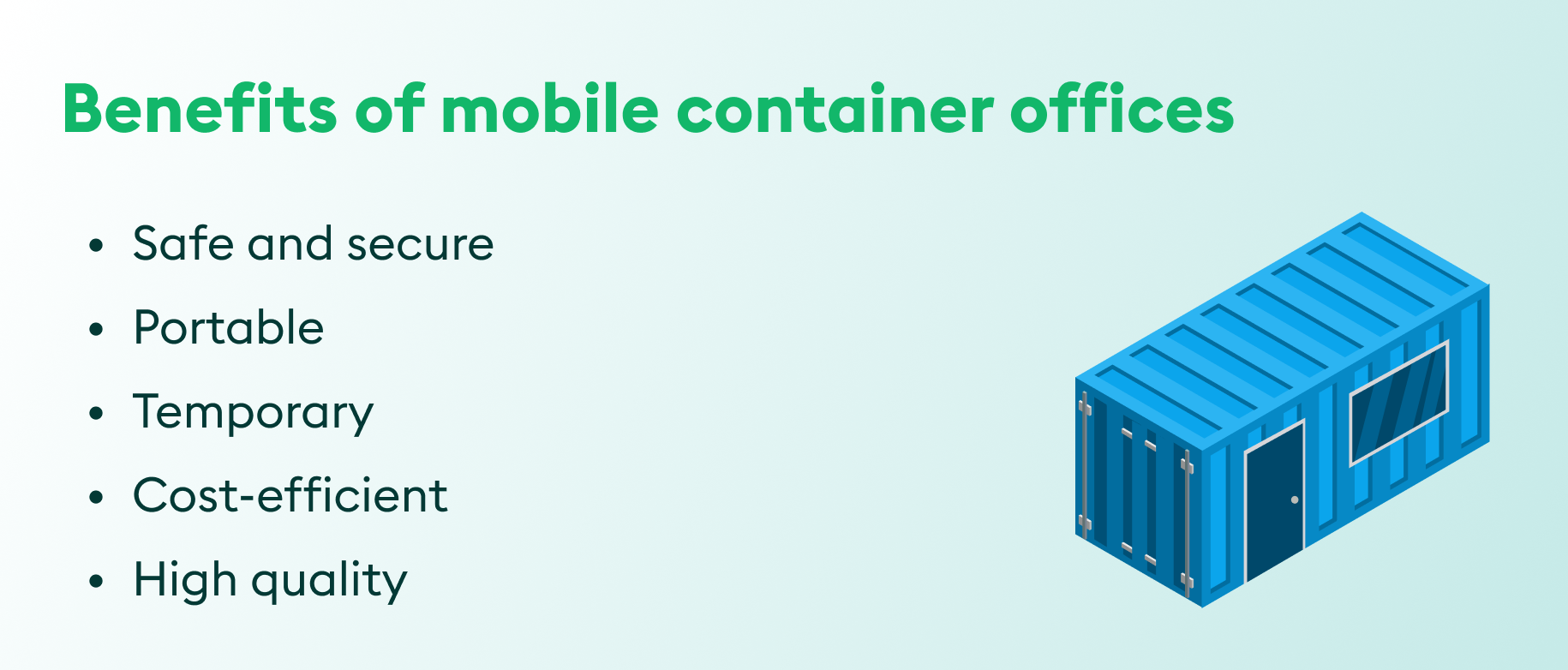 Benefits of mobile container offices