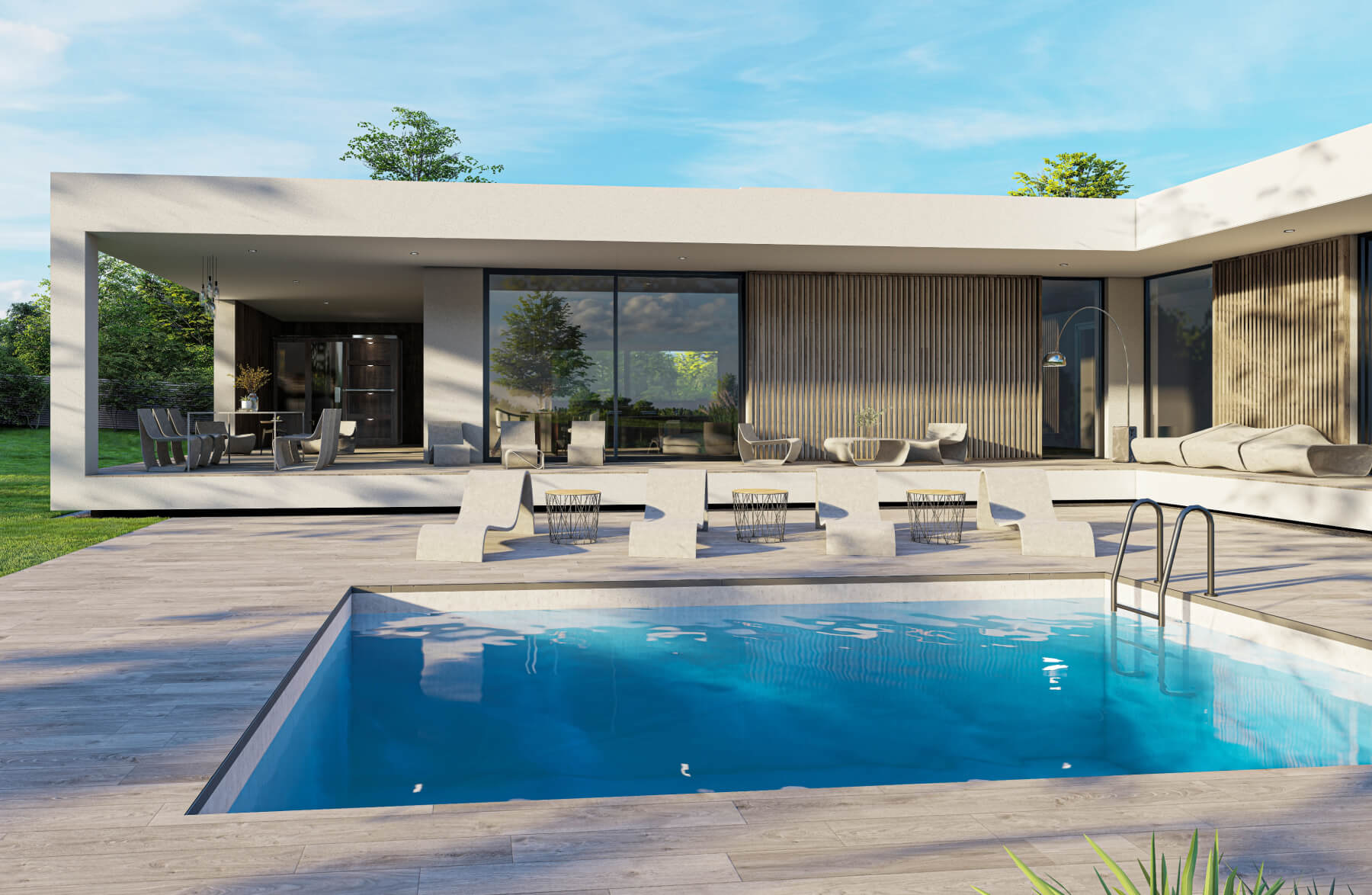 In ground shipping container pool