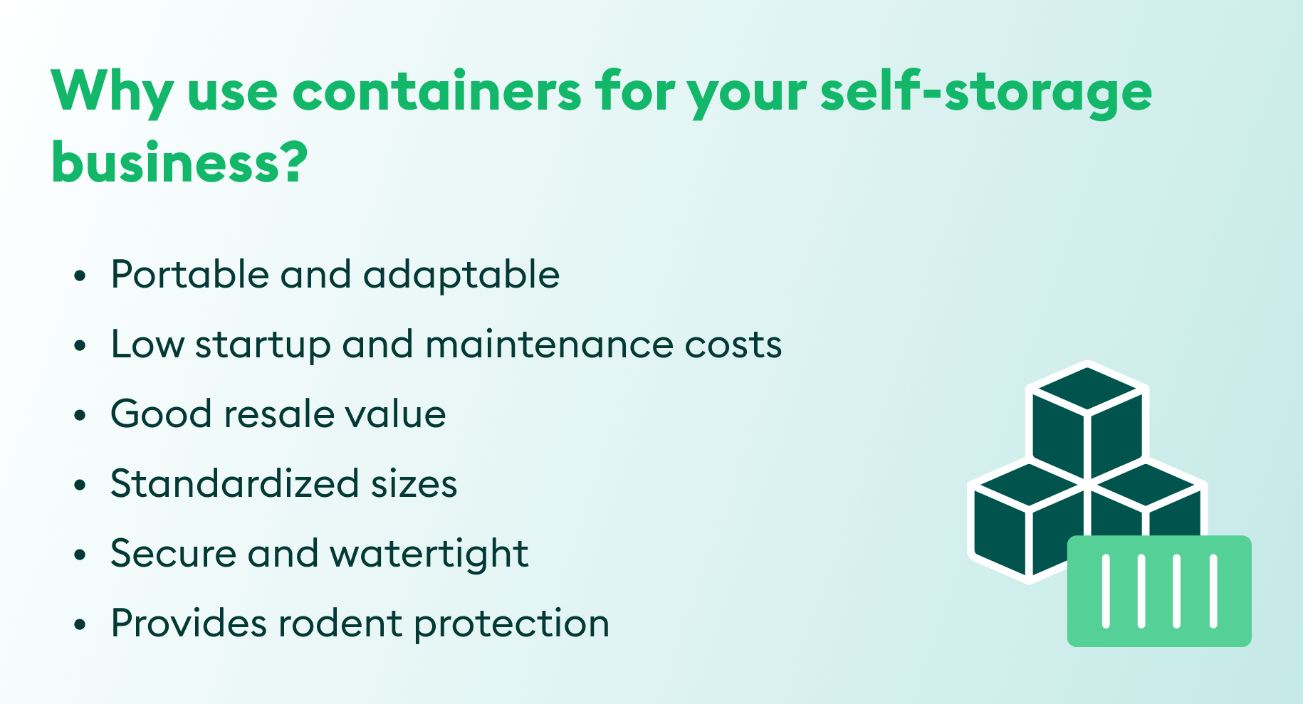 Use shipping containers for self-storage