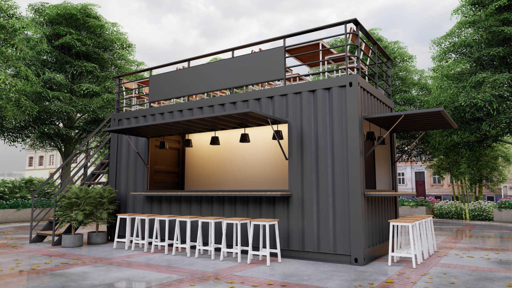 Shipping container bar design idea