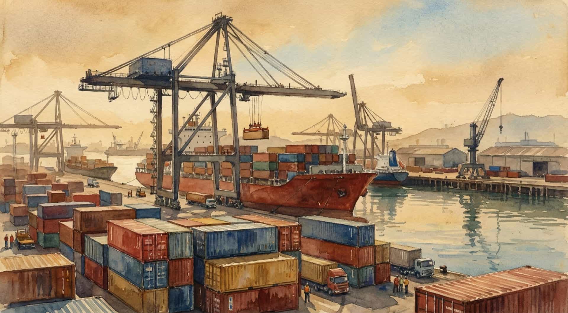 Container port painting